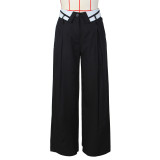 Solid Color Loose Wide Leg Blazer Pants ZSD-0646
