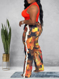 Fashion Print Loose Straight Pants YH-5347
