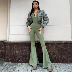 Solid Color Long Sleeve Yoga Sport Jumpsuit BLG-P3A14359A