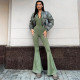 Solid Color Long Sleeve Yoga Sport Jumpsuit BLG-P3A14359A
