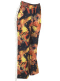 Fashion Print Loose Straight Pants YH-5347