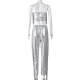 Sexy Tassel Tube Tops And Tight Pants Two Piece Set GNZD-9846