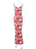 Sexy Sling Print Backless Maxi Dress BLG-D3412401A