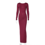 Fashion Backless Pleated Maxi Dress BLG-D3A14621A