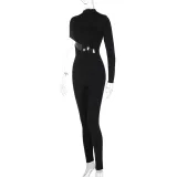 Long Sleeve Single Shoulder Jumpsuit BLG-P3713396A