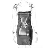 Backless Tie Up Slim Mini Dress BLG-D1C7528A