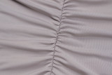 Sling Solid Backless Pleated Mini Dress BLG-P3211877A