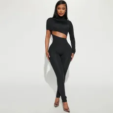 Long Sleeve Single Shoulder Jumpsuit BLG-P3713396A