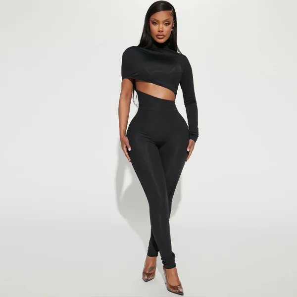 Long Sleeve Single Shoulder Jumpsuit BLG-P3713396A
