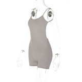 Sling Solid Backless Pleated Mini Dress BLG-P3211877A