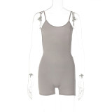 Sling Solid Backless Pleated Mini Dress BLG-P3211877A