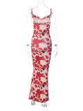 Sexy Sling Print Backless Maxi Dress BLG-D3412401A