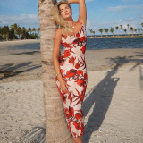 Sexy Sling Print Backless Maxi Dress BLG-D3412401A