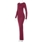 Fashion Backless Pleated Maxi Dress BLG-D3A14621A