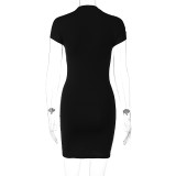 Hot Drill Short Sleeve Mini Dress BLG-D3512824A