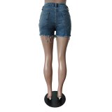 Fashion Beaded Denim Shorts MEM-88546