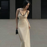 Sexy V Neck Backless Sling Maxi Dress BLG-D3512743K