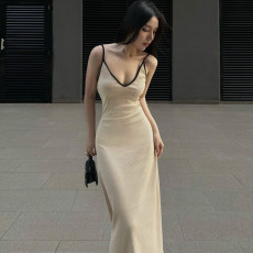 Sexy V Neck Backless Sling Maxi Dress BLG-D3512743K