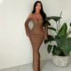 Backless Halter Hollow Out Maxi Dress BLG-D3813984A