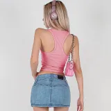 U Neck Letter Hot Drill Vest BLG-T2B11121K