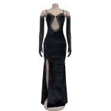 Solid Hot Drilling Tube Tops Maxi Dress BY-6786