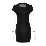 Fashion Embroidery Hollow Out Mini Dress  BLG-D3211780K