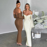 Backless Halter Hollow Out Maxi Dress BLG-D3813984A