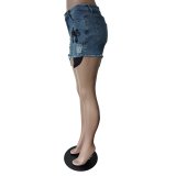 Fashion Beaded Denim Shorts MEM-88546