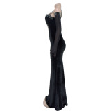 Solid Hot Drilling Tube Tops Maxi Dress BY-6786