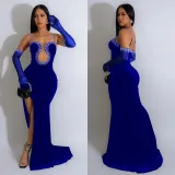 Solid Hot Drilling Tube Tops Maxi Dress BY-6786
