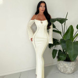 Backless Halter Hollow Out Maxi Dress BLG-D3813984A