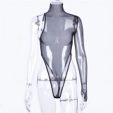 Single Shoulder Long Sleeve Mesh Bodysuit BLG-P910644Z