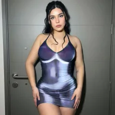 U Neck Tie Up Sexy Mini Dress BLG-D2810064K
