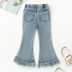 Kids Girl Fashion Tassel Flare Jeans YKTZ-2019