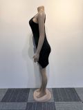Hot Drilling Bow Split Sling Mini Dress NY-2995