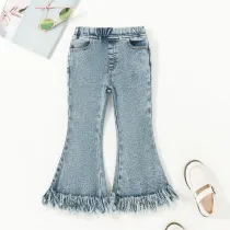 Kids Girl Fashion Tassel Flare Jeans YKTZ-2019