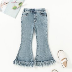 Kids Girl Fashion Tassel Flare Jeans YKTZ-2019