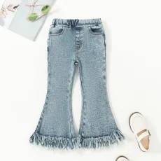 Kids Girl Fashion Tassel Flare Jeans YKTZ-2019