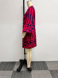 Fashion Print Flare Sleeve Mini Dress NY-10673