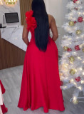 Sexy Single Shoulder Big Swing Maxi Dress NY-10679
