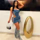 Sexy Halter Wrap Chest And Bandage Skirt 2 Piece Set BS-1359