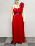 Sexy Single Shoulder Big Swing Maxi Dress NY-10679