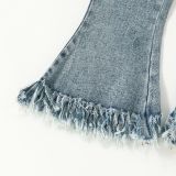 Kids Girl Fashion Tassel Flare Jeans YKTZ-2019