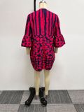 Fashion Print Flare Sleeve Mini Dress NY-10673