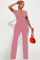 Short Sleeve Solid Color Two Piece Pants Set ME-8483