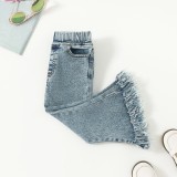 Kids Girl Fashion Tassel Flare Jeans YKTZ-2019