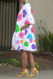 Casual Print Flare Sleeve Midi Dress OD-8590