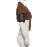 Fashion Patchwork Contrast Color Baseball Coat XEF-40298