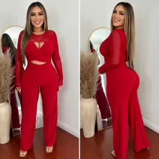 Sexy Hollow Out Wide Leg Jumpsuit NY-10687