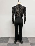 See Through Lace Wide Leg Jumpsuit NY-10682